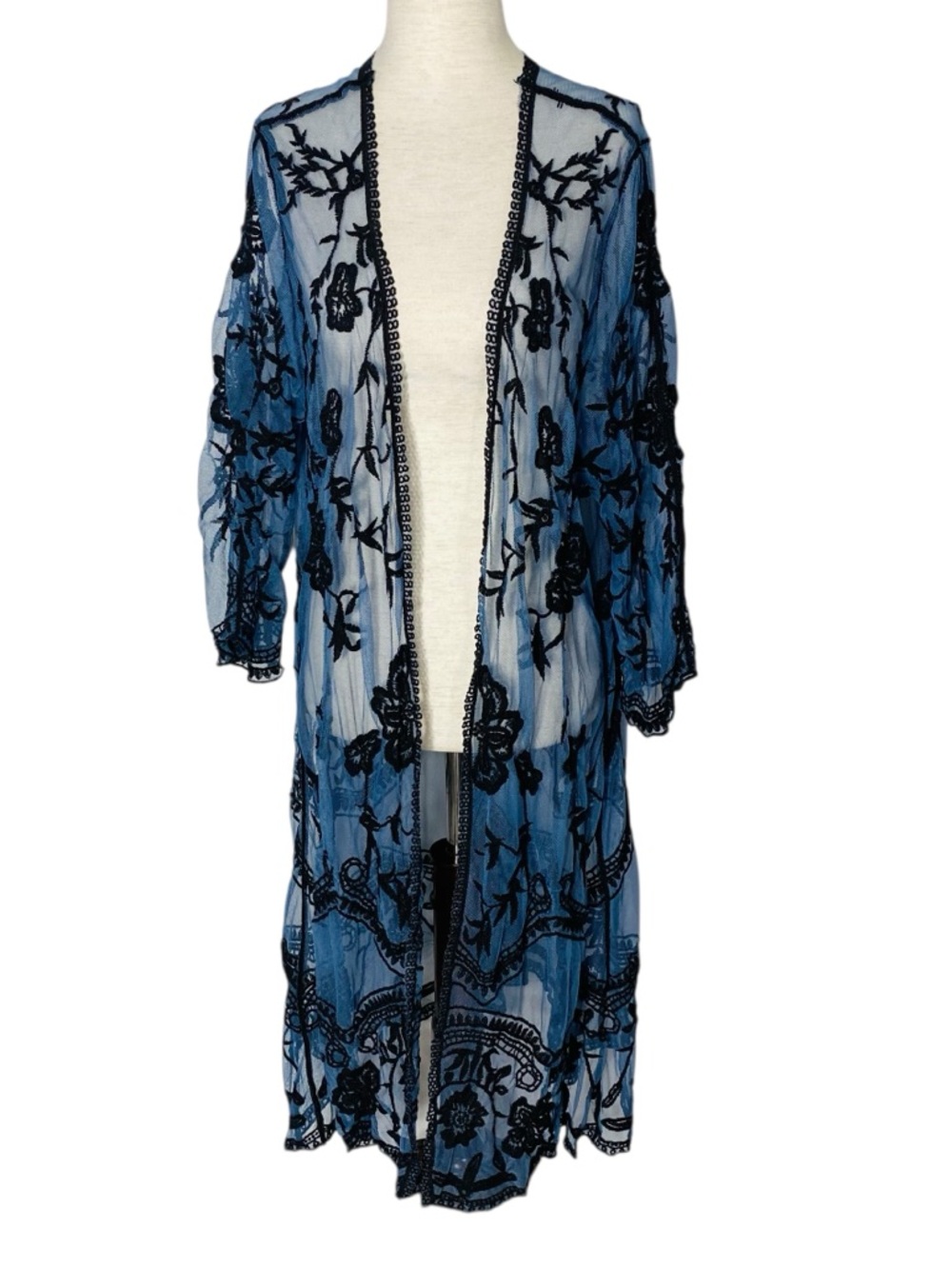 LANE BRYANT Embroidered Kimono Duster Top